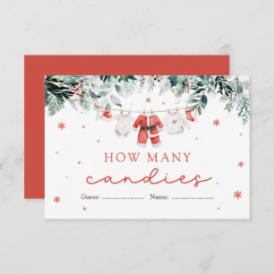 Carte D'accompagnement Père Noël Noël Combien de Candies Baby shower Jeu