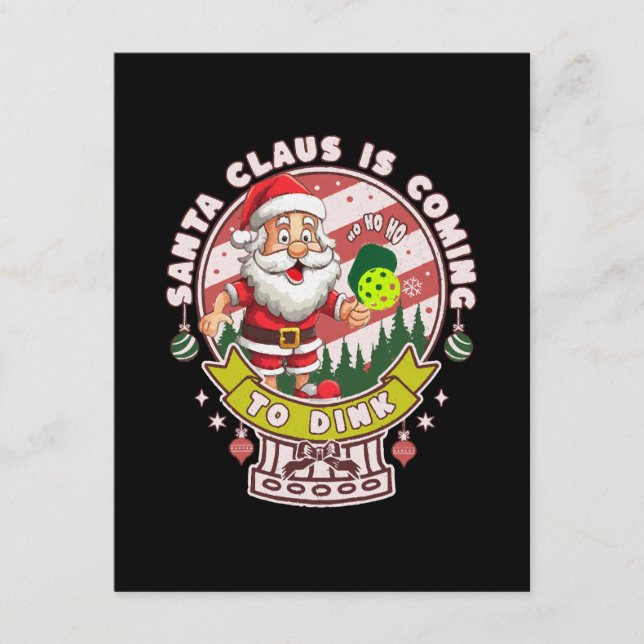 Carte D'accompagnement Père Noël Pickleball Noël, Funny Père Noël (Devant)