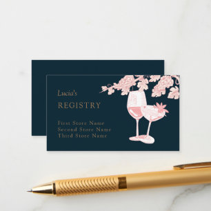 Carte D'accompagnement Perle Noire Champagne Rétro Liste de Mariage
