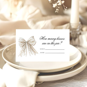 Carte D'accompagnement Perles Bow combien de baisers jeu nuptiale