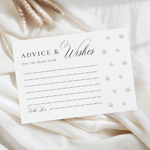 Carte D'accompagnement Perles Conseils et Vœux pour la future Mariée Cart