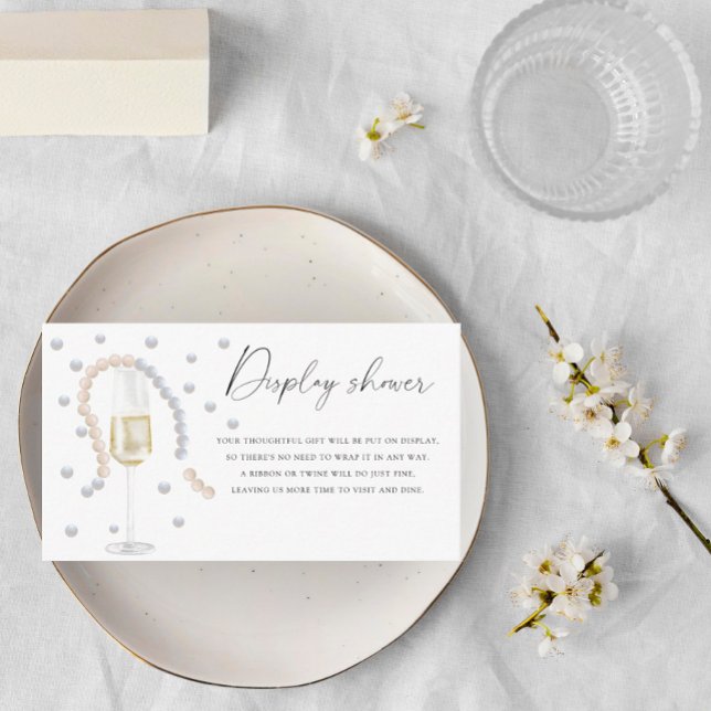 Carte D'accompagnement Perles & Prosecco - Affichage de la douche (Créateur téléchargé)