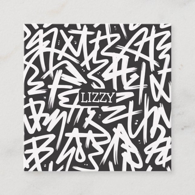 Carte D'accompagnement Personalized Graffiti Name Pattern — Custom Urban (Devant)