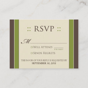 Carte D'accompagnement :: Personnalisé : Simply Elegant 3,5 x 2,5 po Moss
