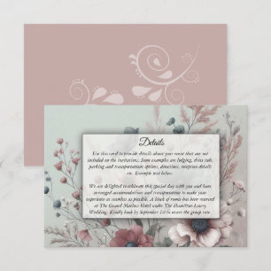 Carte D'accompagnement Pétales Crépusculaires et Sérénité Douce Florale