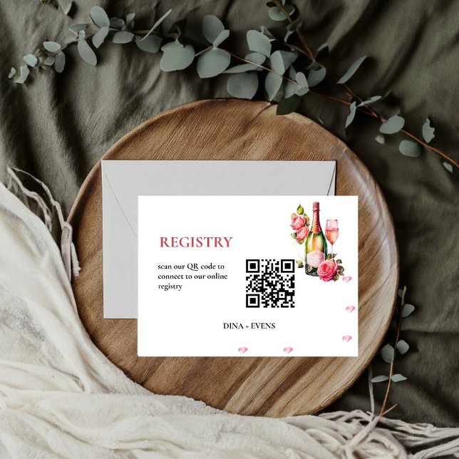 Carte D'accompagnement Pétales et parquet Registre des Mariages QR CODE (Créateur téléchargé)