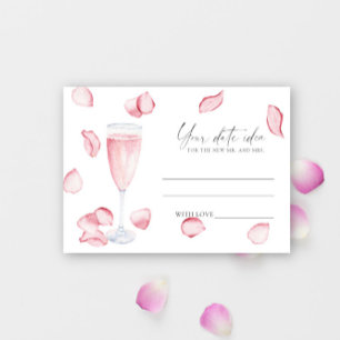 Carte D'accompagnement Pétales et Procuco - Idées de la nuit de date \ Ja