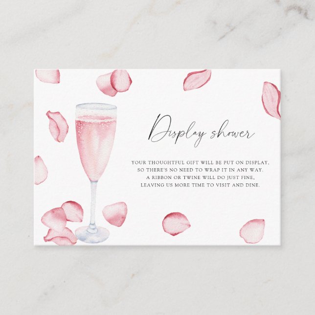 Carte D'accompagnement Pétales et Prosecco - Affichage de douche (Devant)