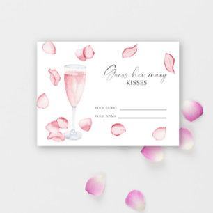 Carte D'accompagnement Pétales et Prosecco - devinez combien de baisers