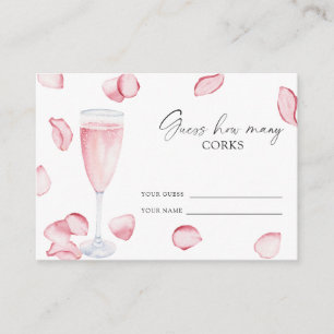 Carte D'accompagnement Pétales et Prosecco - devinez combien de bouchons