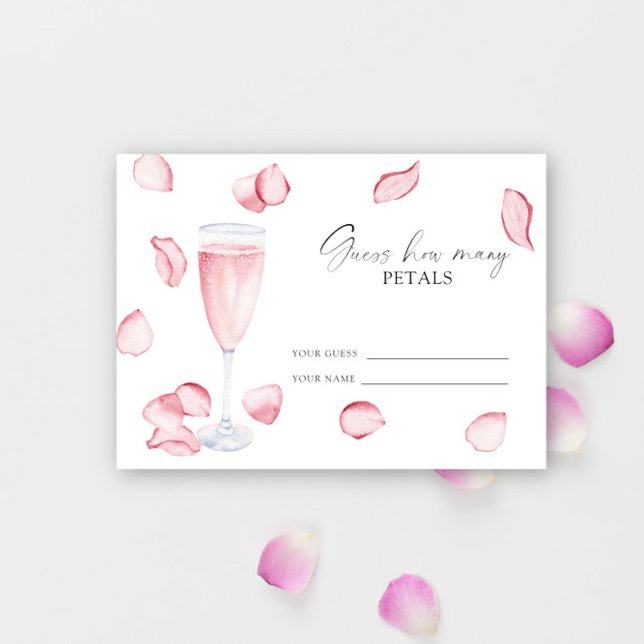 Carte D'accompagnement Pétales et Prosecco - devinez combien de pétales (Créateur téléchargé)