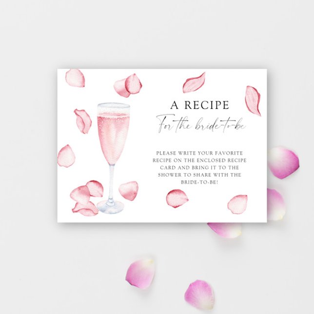 Carte D'accompagnement Pétales et Prosecco - Recette pour la future marié (Créateur téléchargé)
