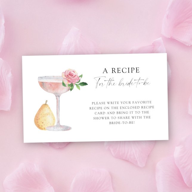 Carte D'accompagnement Pétales et Prosecco - Recette pour la future marié (Créateur téléchargé)