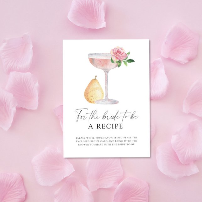 Carte D'accompagnement Pétales et Prosecco - Recette pour la future marié (Créateur téléchargé)