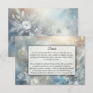 Carte D'accompagnement Pétales Gelés dans un Mariage de Brume d'Hiver Dor