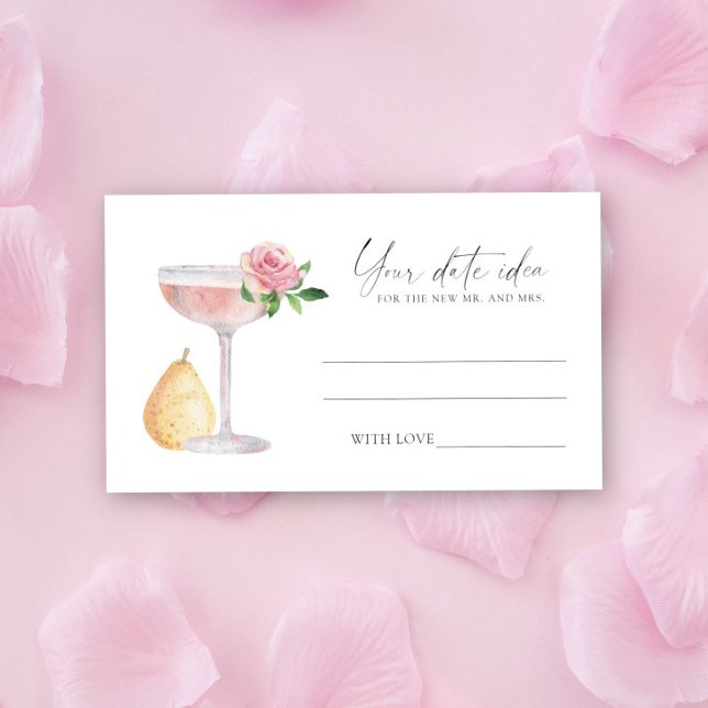 Carte D'accompagnement Pétales & Prosecco - Idées de soirée en amoureux \ (Créateur téléchargé)