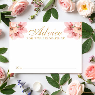 Carte D'accompagnement Petals and Prosecco Bridal Shower Advice for Bride