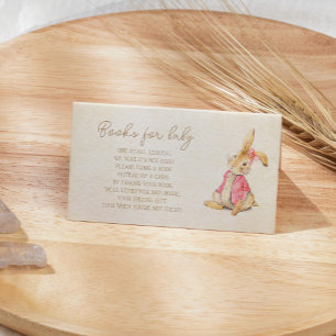 Carte D'accompagnement Peter Rabbit Baby shower fille Demande de livre In