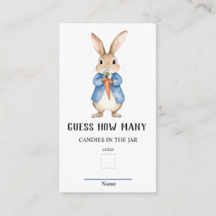 Carte D'accompagnement Peter Rabbit Devine Combien De Baby showers Jeu
