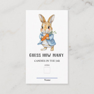 Carte D'accompagnement Peter Rabbit Devine Combien De Baby showers Jeu