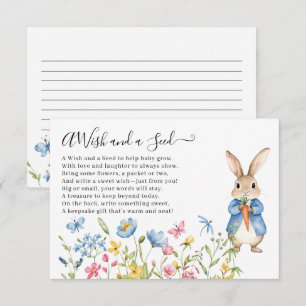 Carte D'accompagnement Peter Rabbit Floral a Wish and a Seed Baby shower