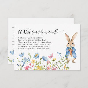 Carte D'accompagnement Peter Rabbit Floral Souhaite pour le Baby shower d