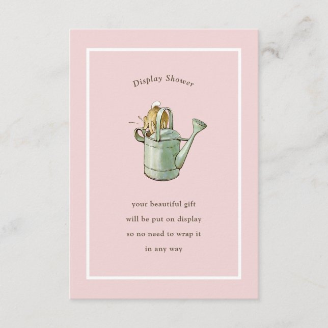 Carte D'accompagnement Peter Rabbit rose Vintage affichage douche (Devant)