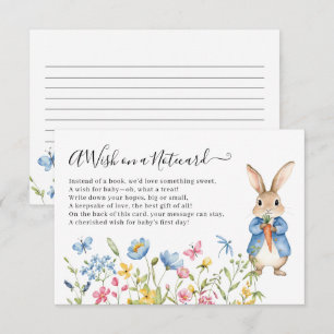Carte D'accompagnement Peter Rabbit Souhaite Floral sur un Baby shower Ca