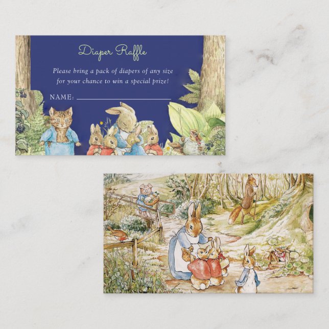 Carte D'accompagnement Peter the Rabbit Forest Friends Diaper Raffle (Devant / Derrière)