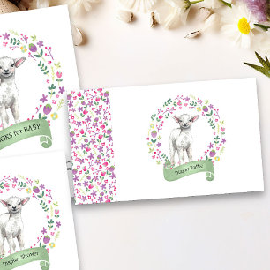 Carte D'accompagnement Petit agneau Baby Shower Tirage au sort des couche