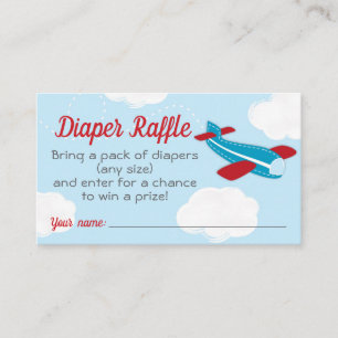 Carte D'accompagnement Petit avion Aviator Baby shower Déchets Raffle