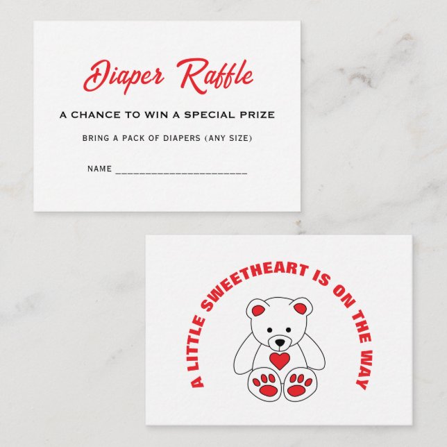 Carte D'accompagnement Petit Baby shower amoureux Déchets Nom du chapeau (Devant / Derrière)