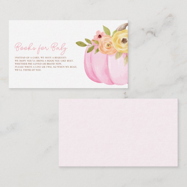 Carte D'accompagnement Petit Baby shower Citrouille (Devant / Derrière)