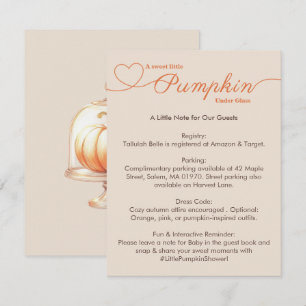 Carte D'accompagnement Petit Baby shower Citrouille - Automne Chic