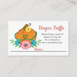 Carte D'accompagnement Petit Baby shower Citrouille Déchets Raffle