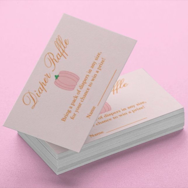 Carte D'accompagnement Petit Baby shower Citrouille Déchets Raffle (Créateur téléchargé)