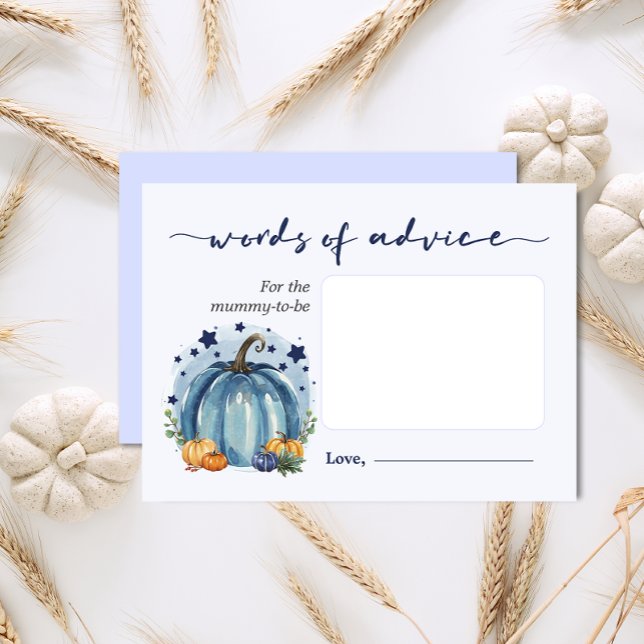 Carte D'accompagnement Petit Baby shower Citrouille Mots De Conseil Maman (Créateur téléchargé)