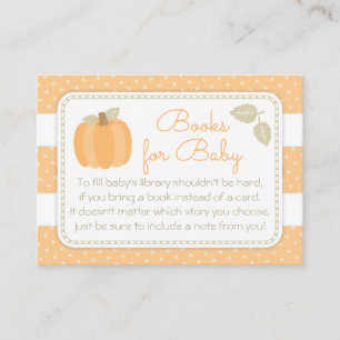 Carte D'accompagnement Petit Baby shower Citrouille pour un livre
