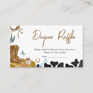 Carte D'accompagnement Petit Baby shower Cowboy Déchets Raffle