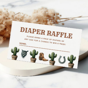 Carte D'accompagnement Petit Baby shower Cowboy Déchets Raffle