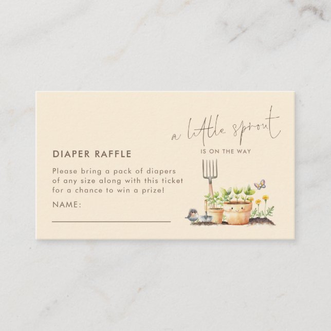 Carte D'accompagnement Petit Baby shower de carafe de la couche de Sprout (Devant)