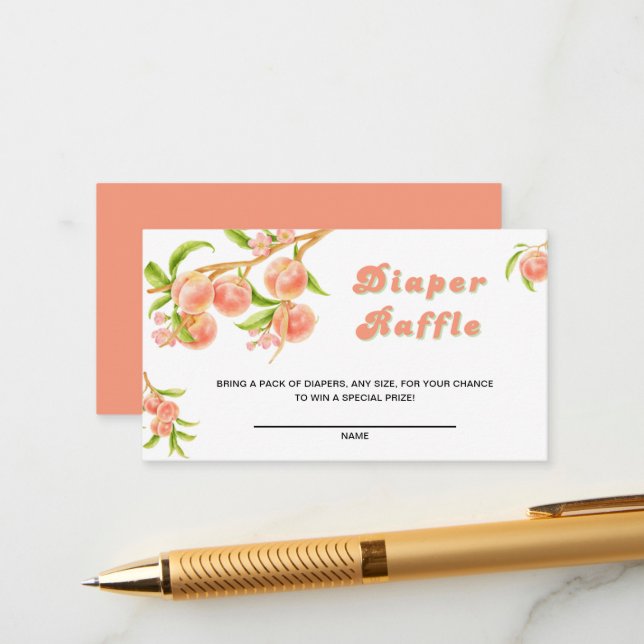 Carte D'accompagnement Petit Baby shower de chair doux Raffle (Devant/Arrière en situation)