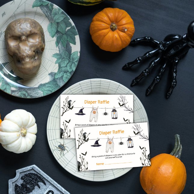 Carte D'accompagnement Petit Baby shower de linge de linge de toilette (Little Boo Clothesline Diaper Raffle Baby Shower Enclosure Card)