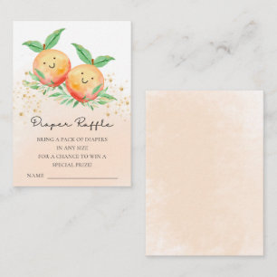 Carte D'accompagnement Petit Baby shower de pêches doux Raffle de couche