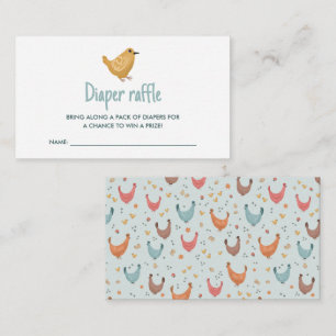 Carte D'accompagnement Petit Baby shower de poulet de la ferme Raffin de 