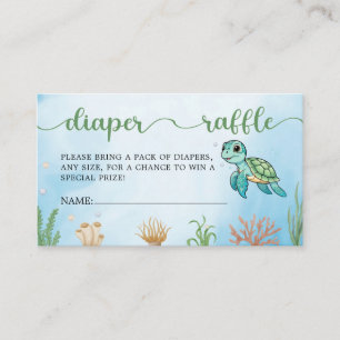 Carte D'accompagnement Petit Baby shower de tortue à éclos Raffle