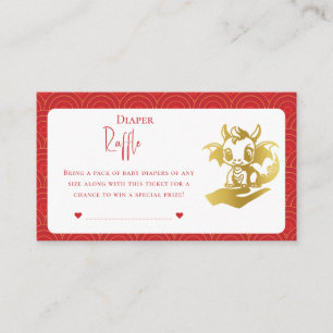 Carte D'accompagnement Petit Baby shower Dragon Déchets Raffle