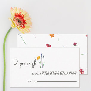 Carte D'accompagnement Petit Baby shower Fleur sauvage Déchets Raffle