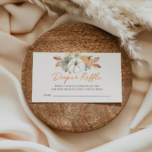 Carte D'accompagnement Petit Baby shower Floral Citrouille Déchets Raffle