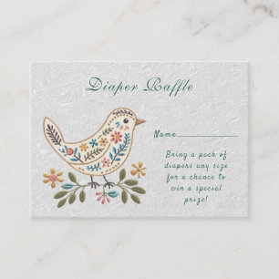 Carte D'accompagnement Petit Baby shower Floral coloré d'oiseaux